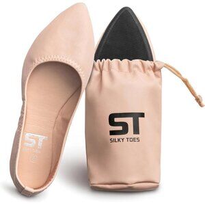 Silky Toes Women's Foldable Ballet Flat Casual Business Travel Shoes Ballet Pink